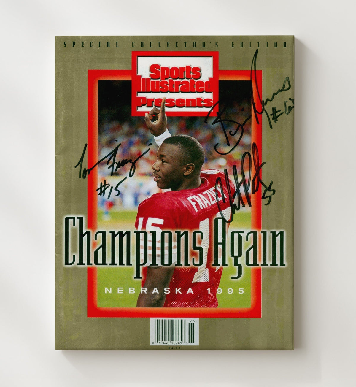 Nebraska Football - Tommie Frazier Champions Again SI Cover 1995 8x10 Canvas college football wall art