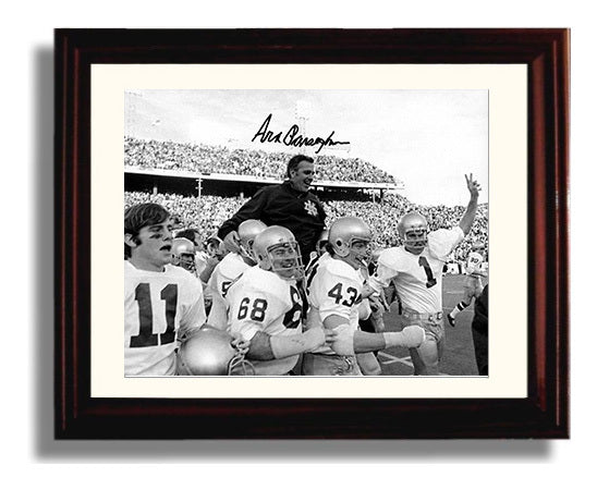 Notre Dame Football - Ara Parseghian Championship Sideline Celebration 8x10 Beveled Frame college football wall art