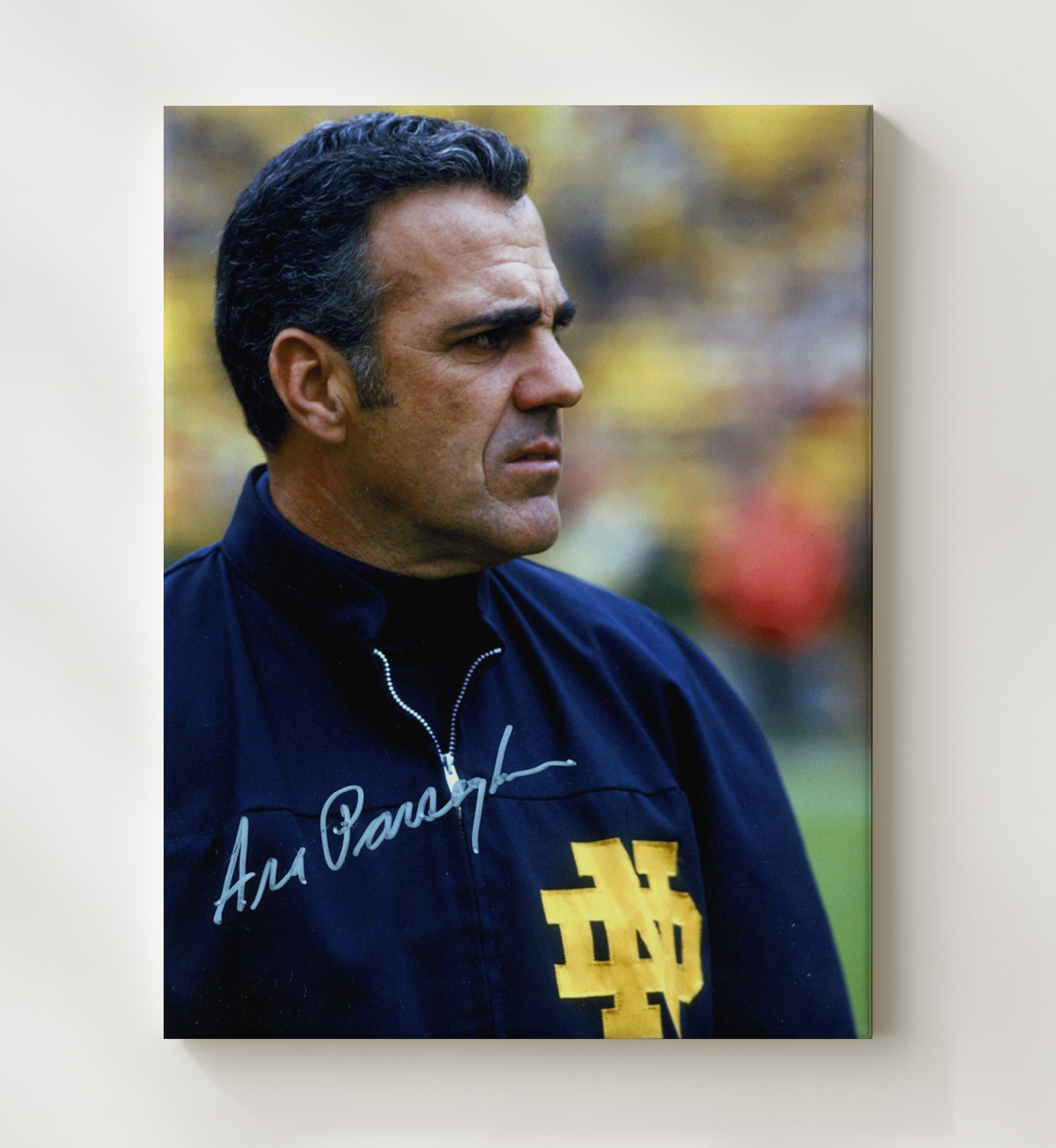 Notre Dame Football - Ara Parseghian Sideline Portrait 8x10 Canvas college football wall art