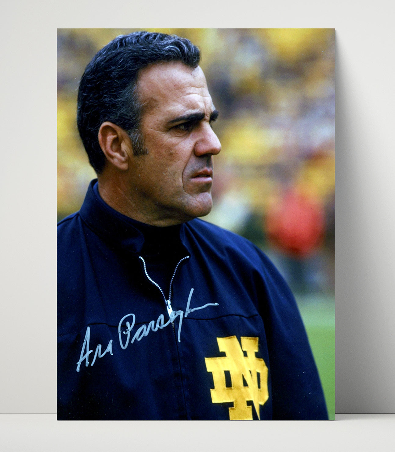 Notre Dame Football Ara Parseghian Sideline Portrait College Football Wall Art 16x20 Unframed Print wall art print – College Football decor