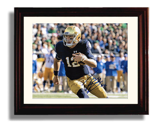 Notre Dame Football Ian Book Scramble Run College Football Wall Art 8x10 Beveled Frame wall art print – College Football decor