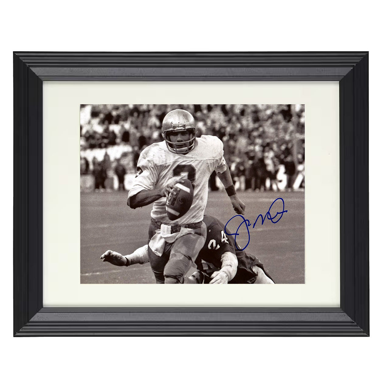 Notre Dame Football Joe Montana Breakaway Run Vintage 8x10 black beveled frame college football wall art