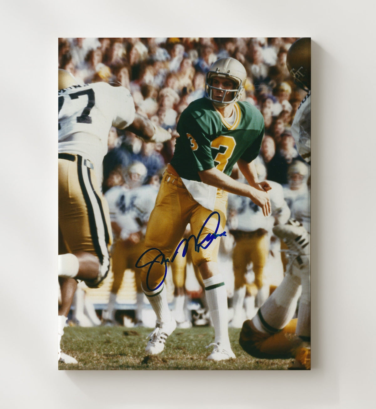 Notre Dame Football - Joe Montana Dropback Pass Action 8x10 Canvas college football wall art