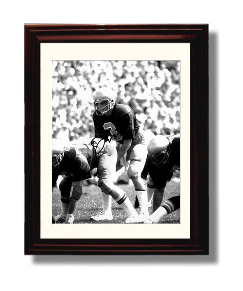 Notre Dame Football Joe Montana Vintage Field Command College Football Wall Art 8x10 Beveled Frame wall art print – College Football decor