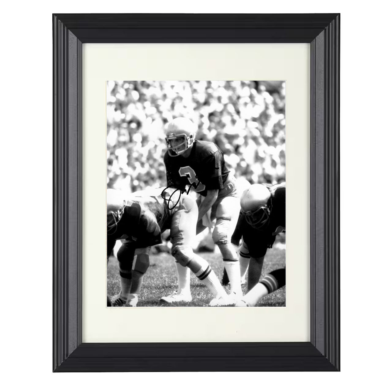 Notre Dame Football Joe Montana Vintage Field Command 8x10 black beveled frame college football wall art