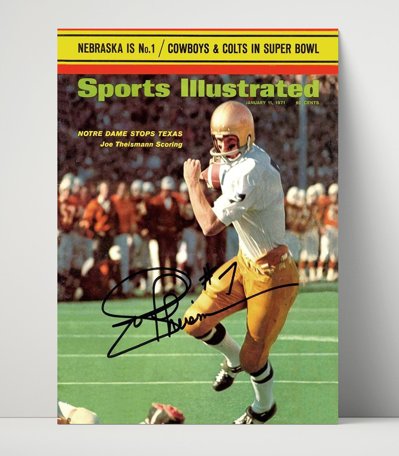 Notre Dame Football Joe Theismann Scoring Run SI Cover 1971 College Football Wall Art 16x20 Unframed Print wall art print – College Football decor