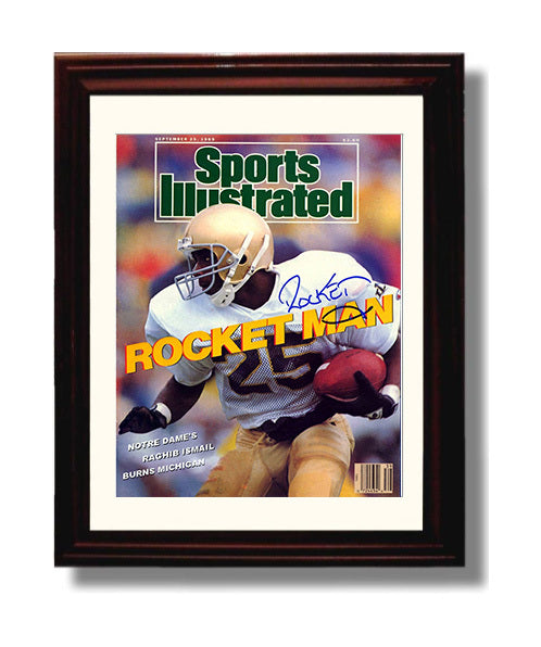 Notre Dame Football Raghib Ismail Breakaway Speed SI Cover 1989 College Football Wall Art 8x10 Beveled Frame wall art print – College Football decor