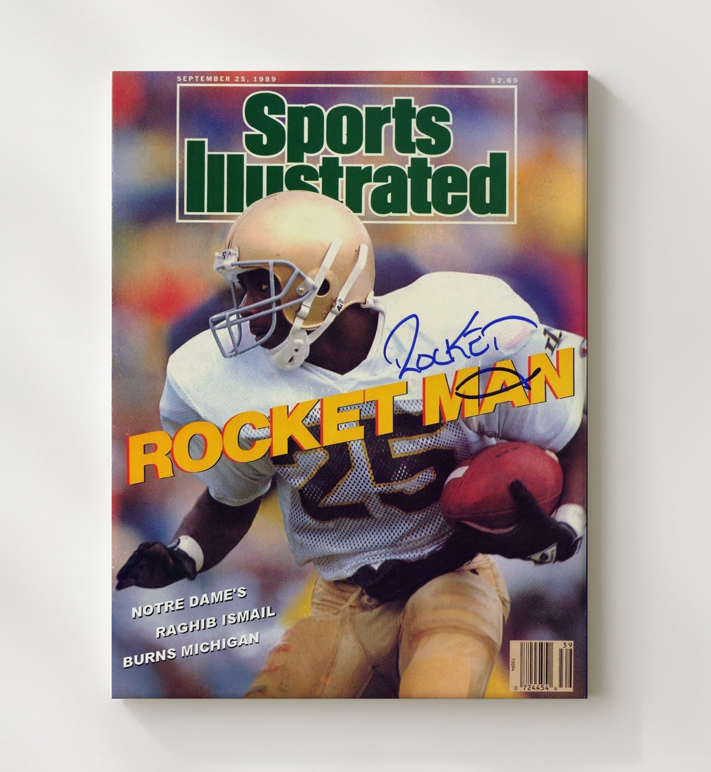 Notre Dame Football - Raghib Ismail Breakaway Speed SI Cover 1989 8x10 Canvas college football wall art
