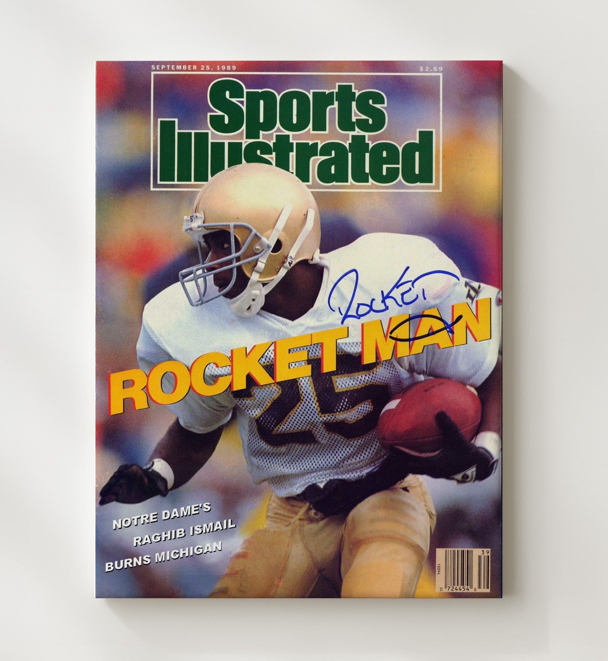 Notre Dame Football - Raghib Ismail Breakaway Speed SI Cover 1989 8x10 Canvas college football wall art