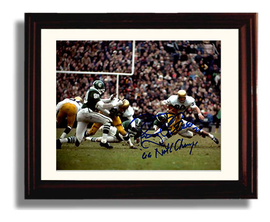 Notre Dame Football Rocky Blier Champion Run 1966 College Football Wall Art 8x10 Beveled Frame wall art print – College Football decor