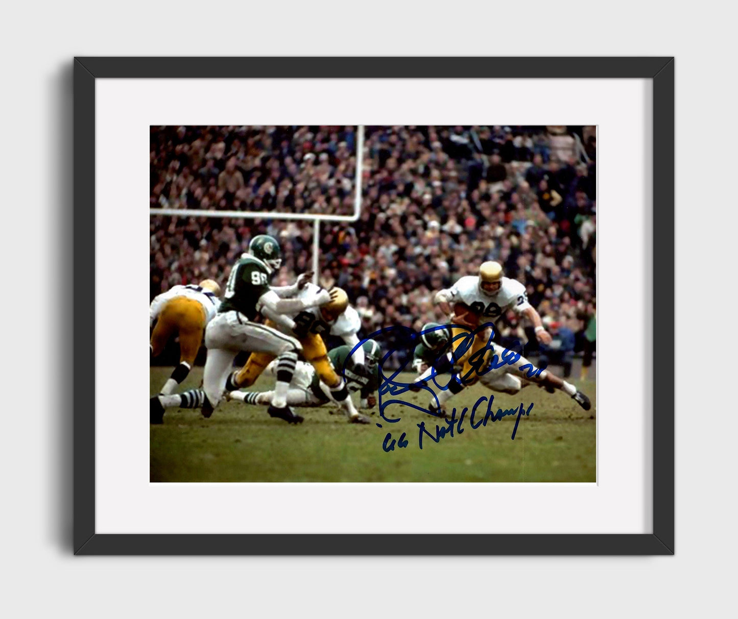 Notre Dame Football - Rocky Blier Champion Run 1966 8x10 Gallery Frame college football wall art