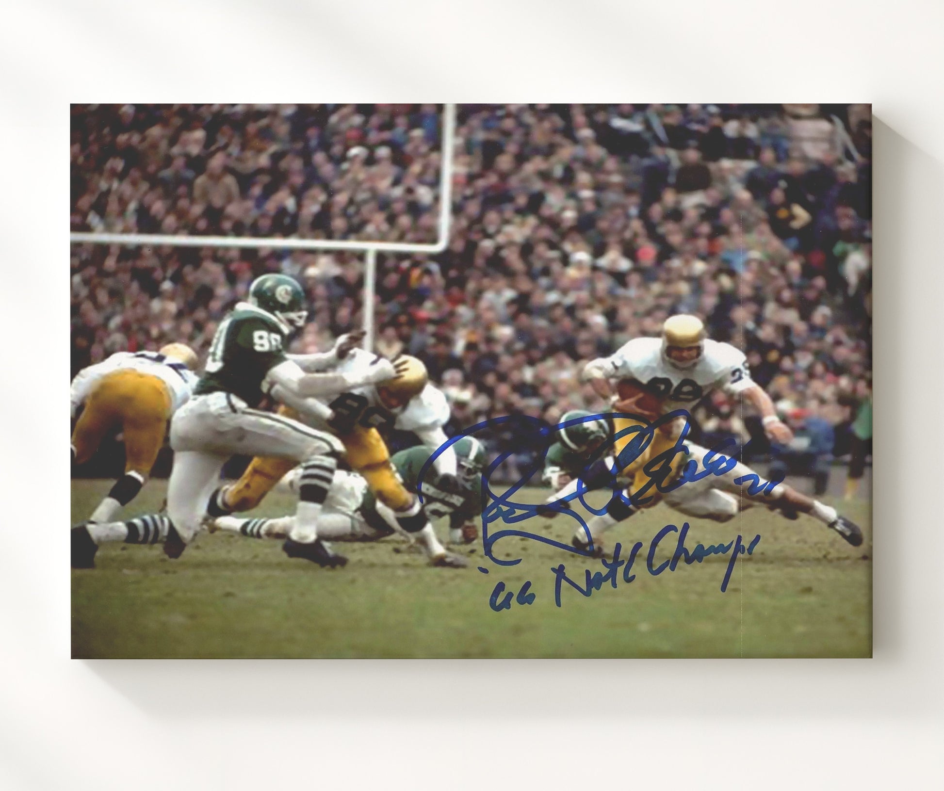 Notre Dame Football - Rocky Blier Champion Run 1966 8x10 Canvas college football wall art