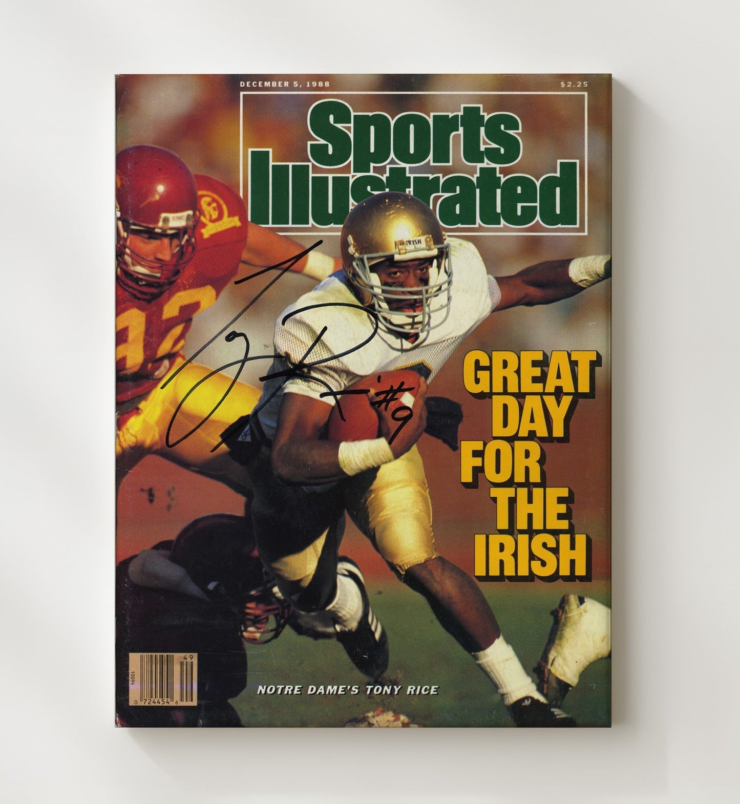 Notre Dame Football - Tony Rice Championship Run SI Cover 1988 8x10 Canvas college football wall art
