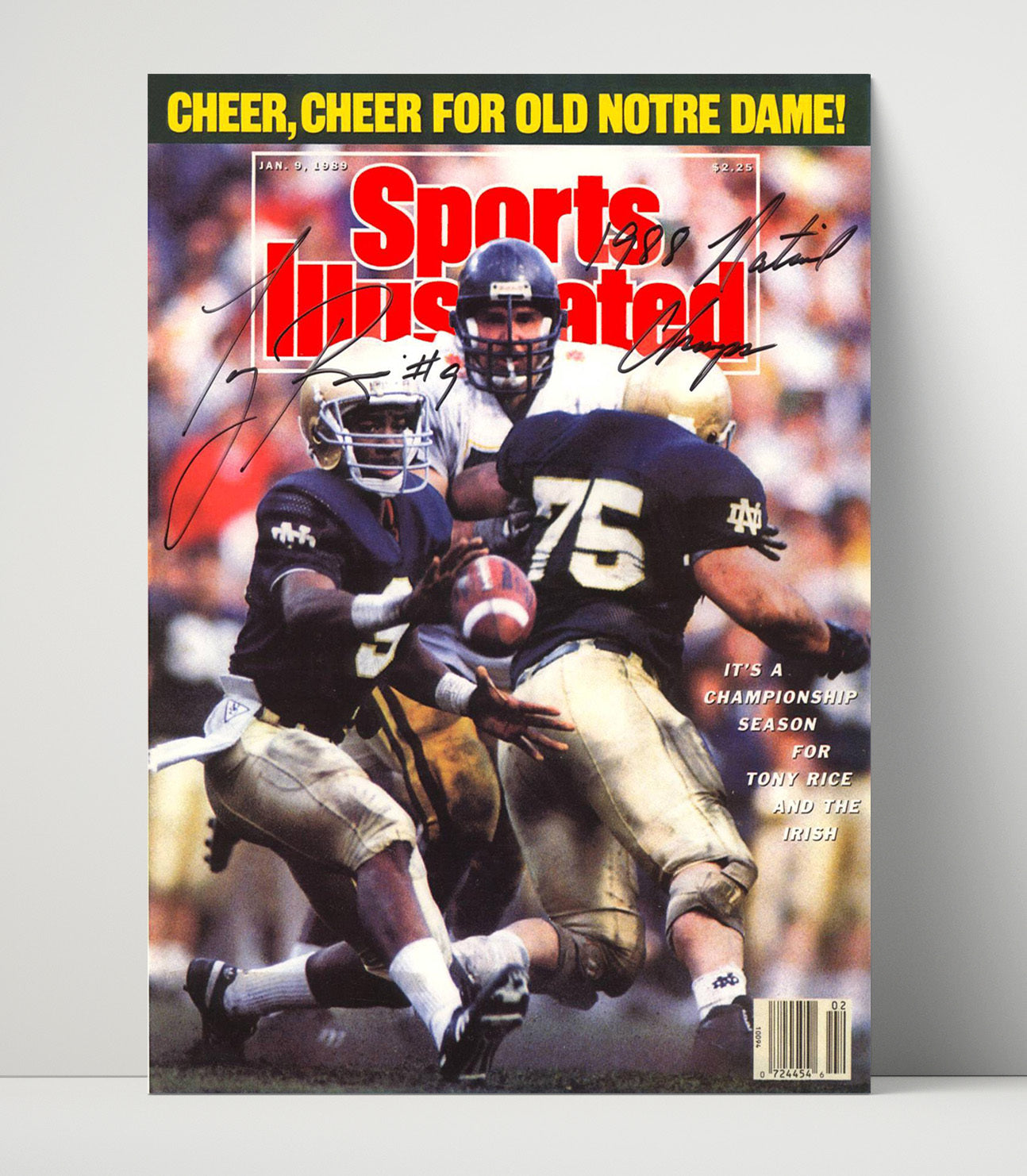 Notre Dame Football Tony Rice Title Command SI Cover 1989 College Football Wall Art 16x20 Unframed Print wall art print – College Football decor