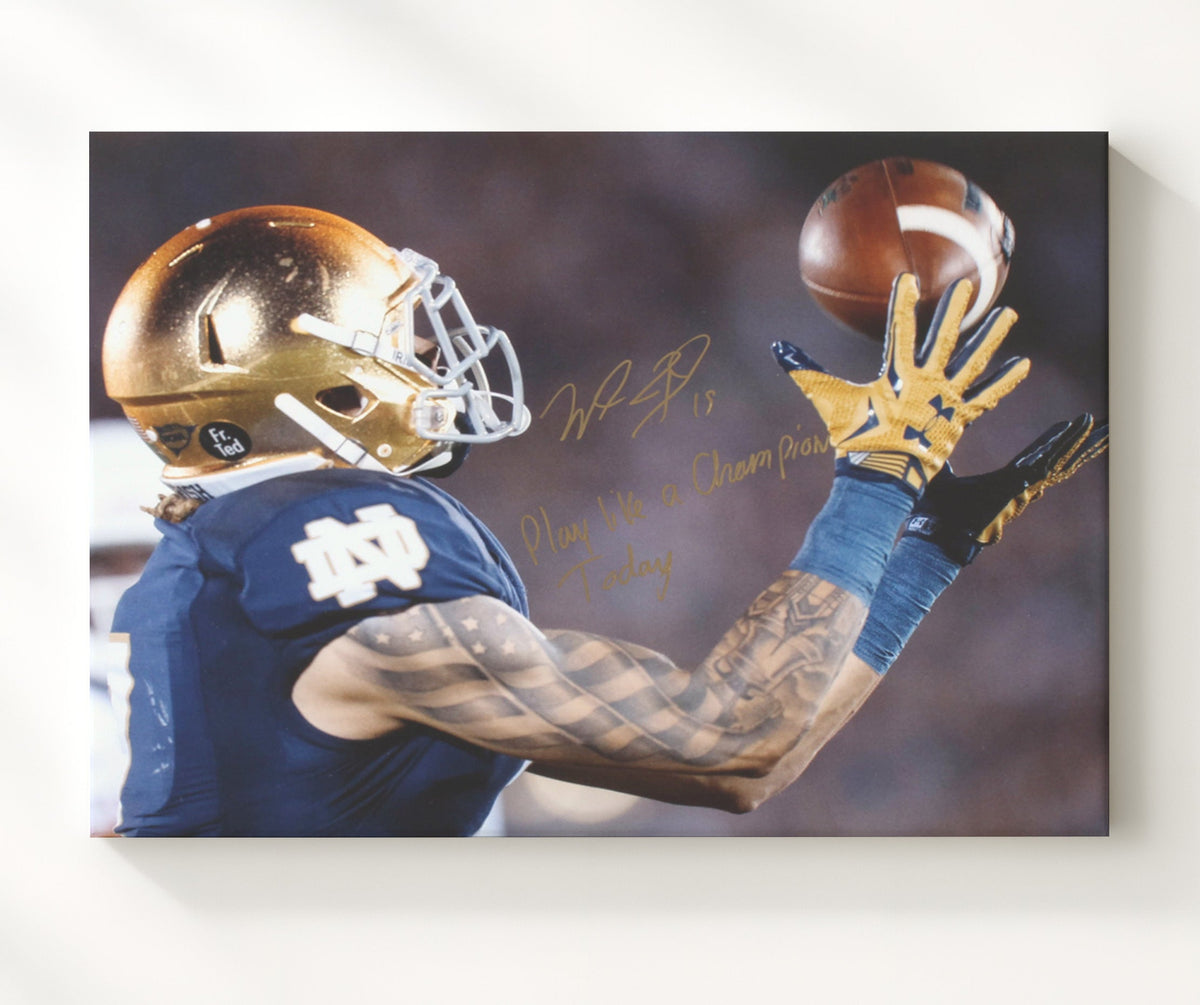 Notre Dame Football - Will Fuller Deep Ball Precision Catch 8x10 Canvas college football wall art