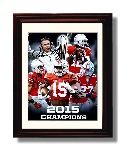Ohio State Football 2015 Championship Core College Football Wall Art 8x10 Beveled Frame wall art print – College Football decor