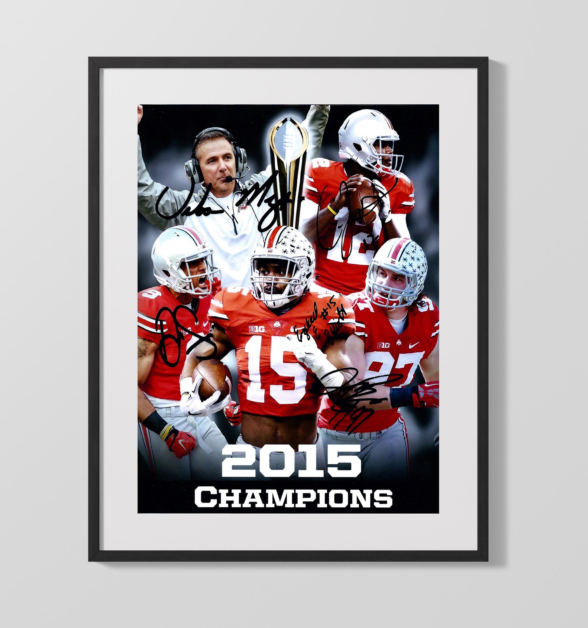 Ohio State Football 2015 Championship Core College Football Wall Art 16x20 Gallery Frame wall art print – College Football decor