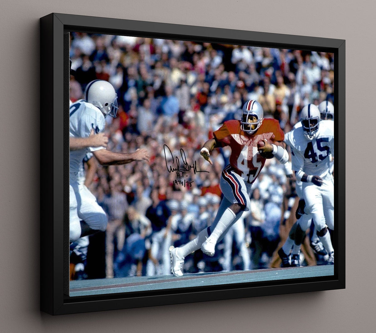 Ohio State Football - Archie Griffin Double Heisman Run 8x10 Framed Canvas college football wall art