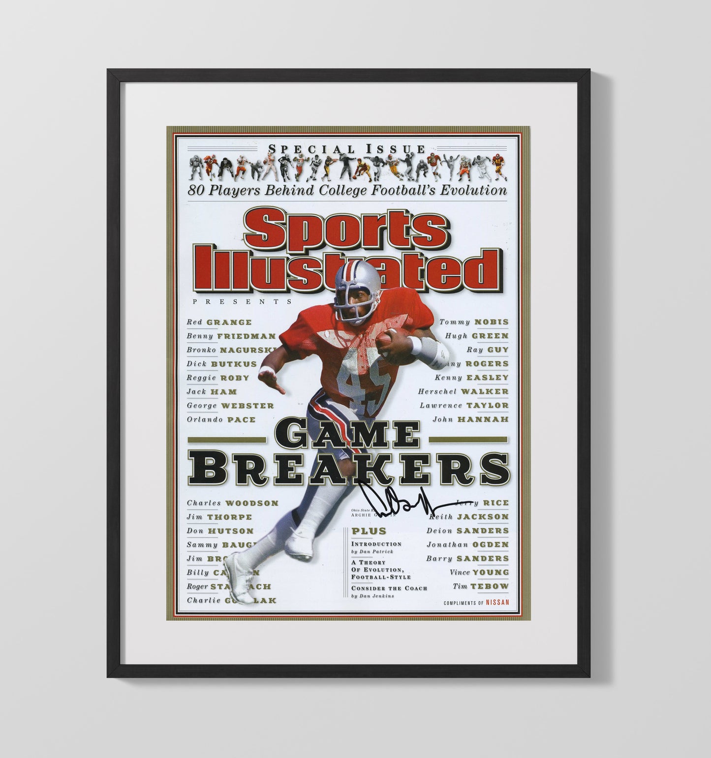 Ohio State Football Archie Griffin Game Breakers Legacy Feature 2008 SI College Football Wall 16x20 Gallery Frame wall art print – College Football decor