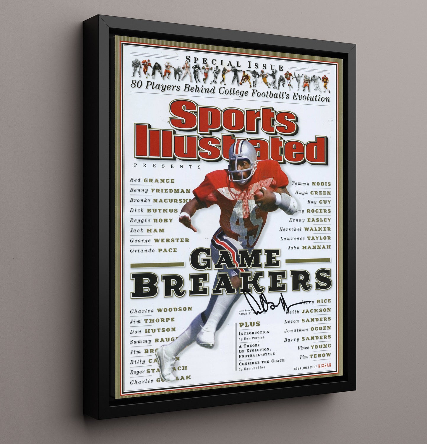 Ohio State Football Archie Griffin Game Breakers Legacy Feature 2008 SI College Football Wall 16x20 Framed Canvas wall art print – College Football decor