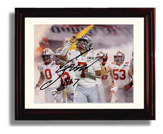 Ohio State Football CJ Stroud Passing Command College Football Wall Art 8x10 Beveled Frame wall art print – College Football decor