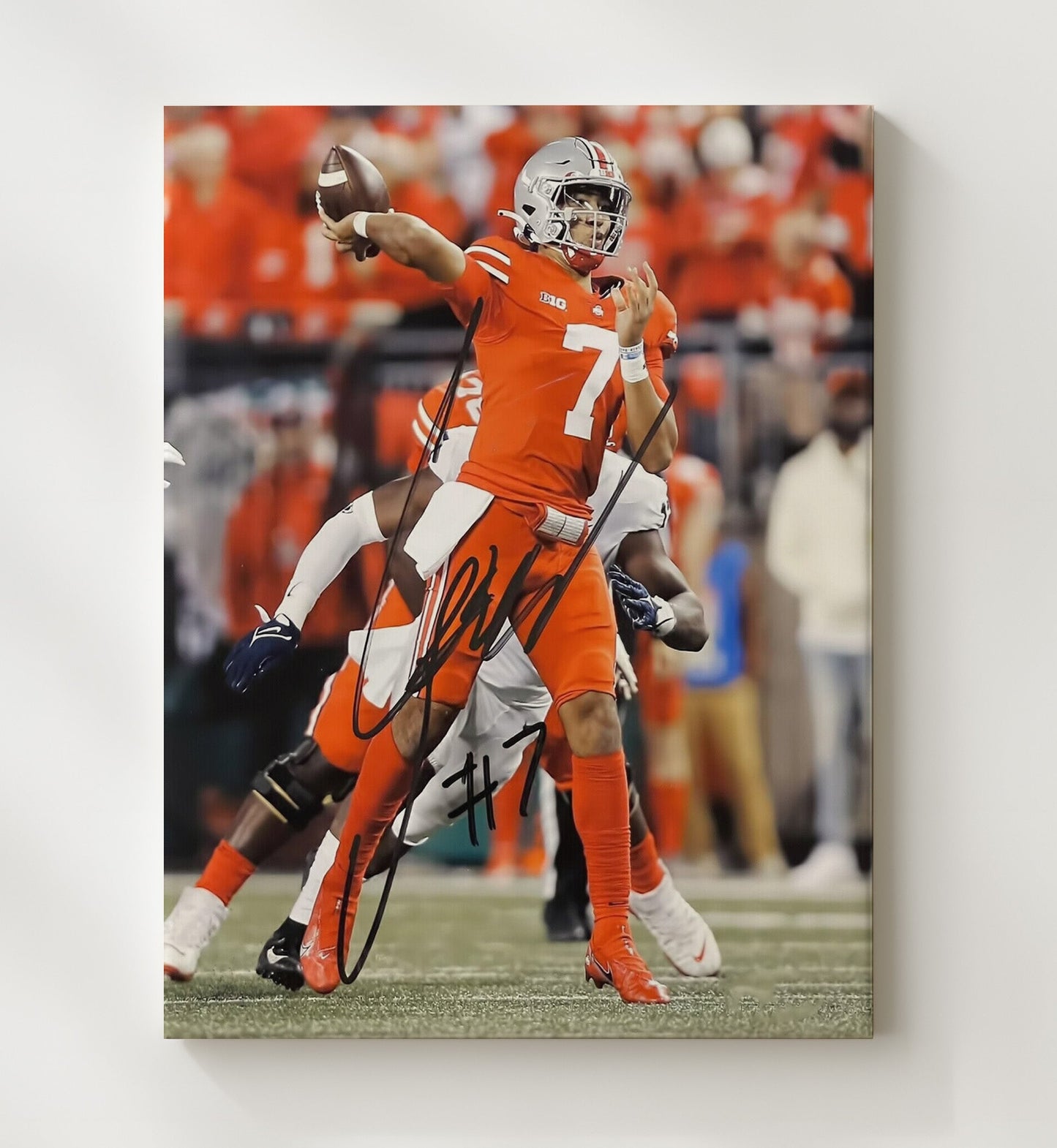 Ohio State Football - CJ Stroud Passing Command 8x10 Canvas college football wall art