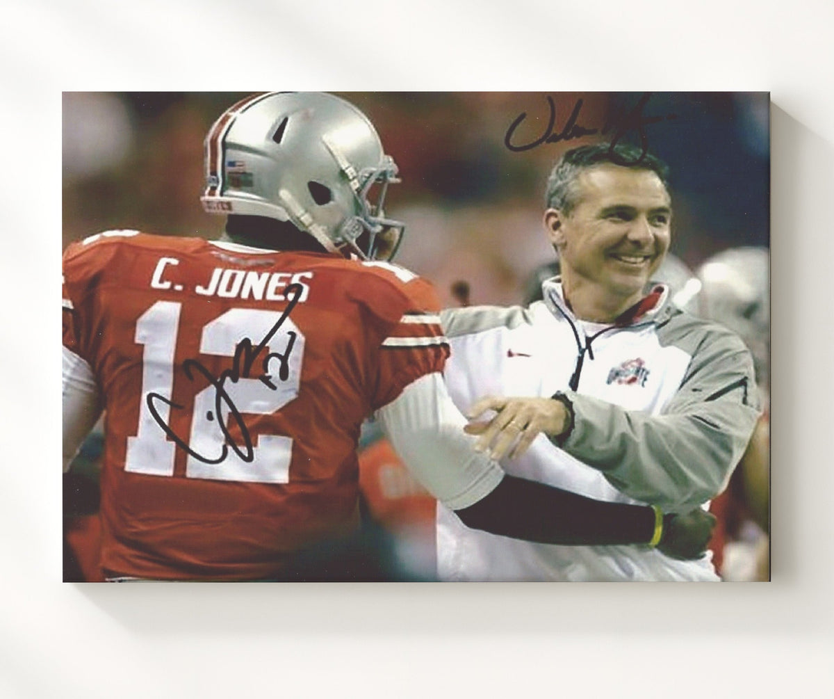 Ohio State Football - Cardale Jones and Urban Meyer Championship Celebration 8x10 Canvas college football wall art