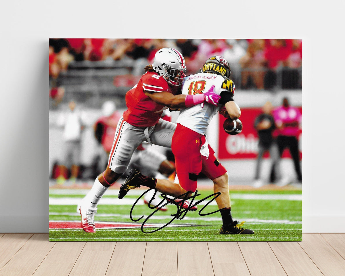 Ohio State Football - Chase Young Quarterback Sack Backfield Takedown 8x10 Unframed Print college football wall art