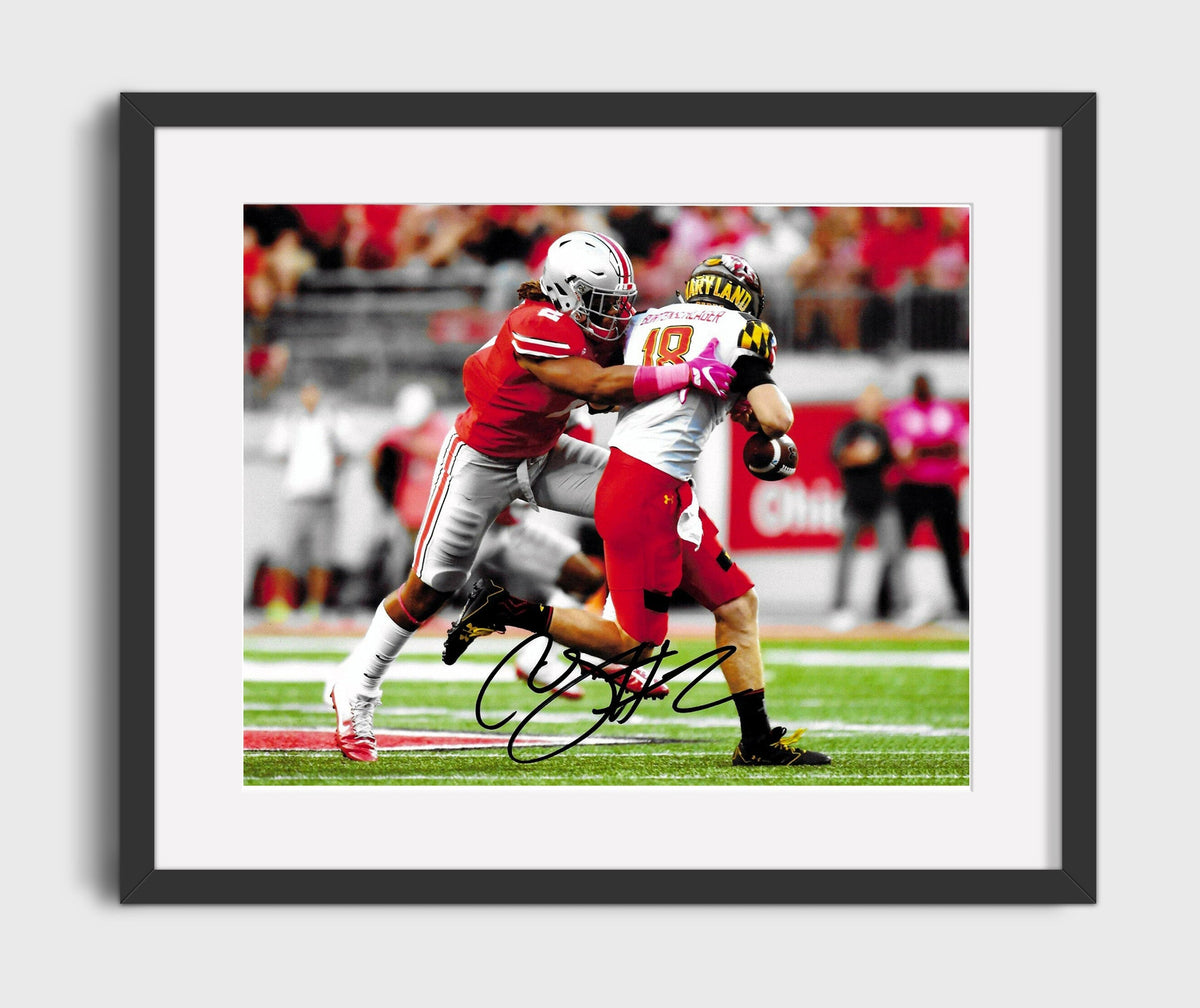 Ohio State Football - Chase Young Quarterback Sack Backfield Takedown 8x10 Gallery Frame college football wall art