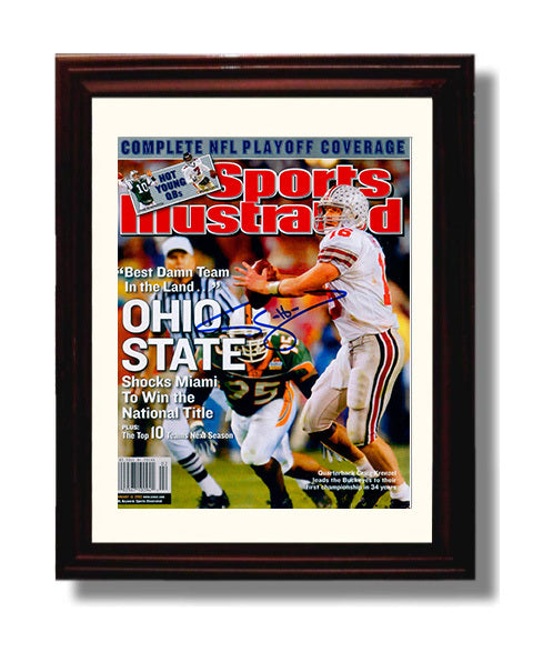 Ohio State Football Craig Krenzel Title Command SI Cover 2003 College Football Wall Art 8x10 Beveled Frame wall art print – College Football decor