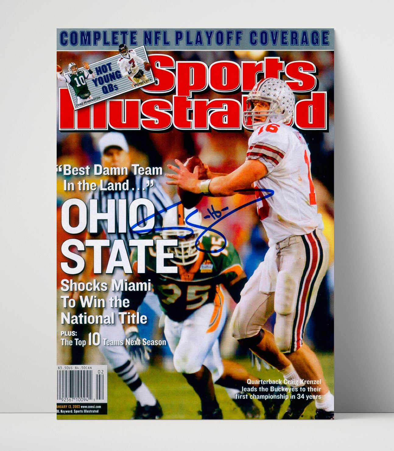 Ohio State Football Craig Krenzel Title Command SI Cover 2003 College Football Wall Art 16x20 Unframed Print wall art print – College Football decor