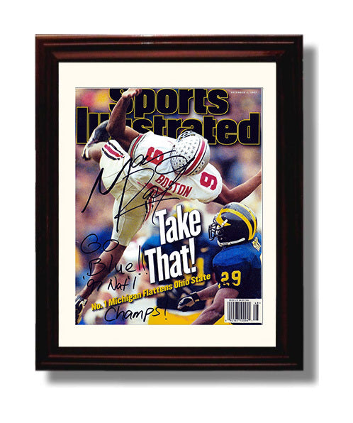 Ohio State Football David Boston Aerial Catch vs Michigan SI Cover 1997 College Football Wall 8x10 Beveled Frame wall art print – College Football decor