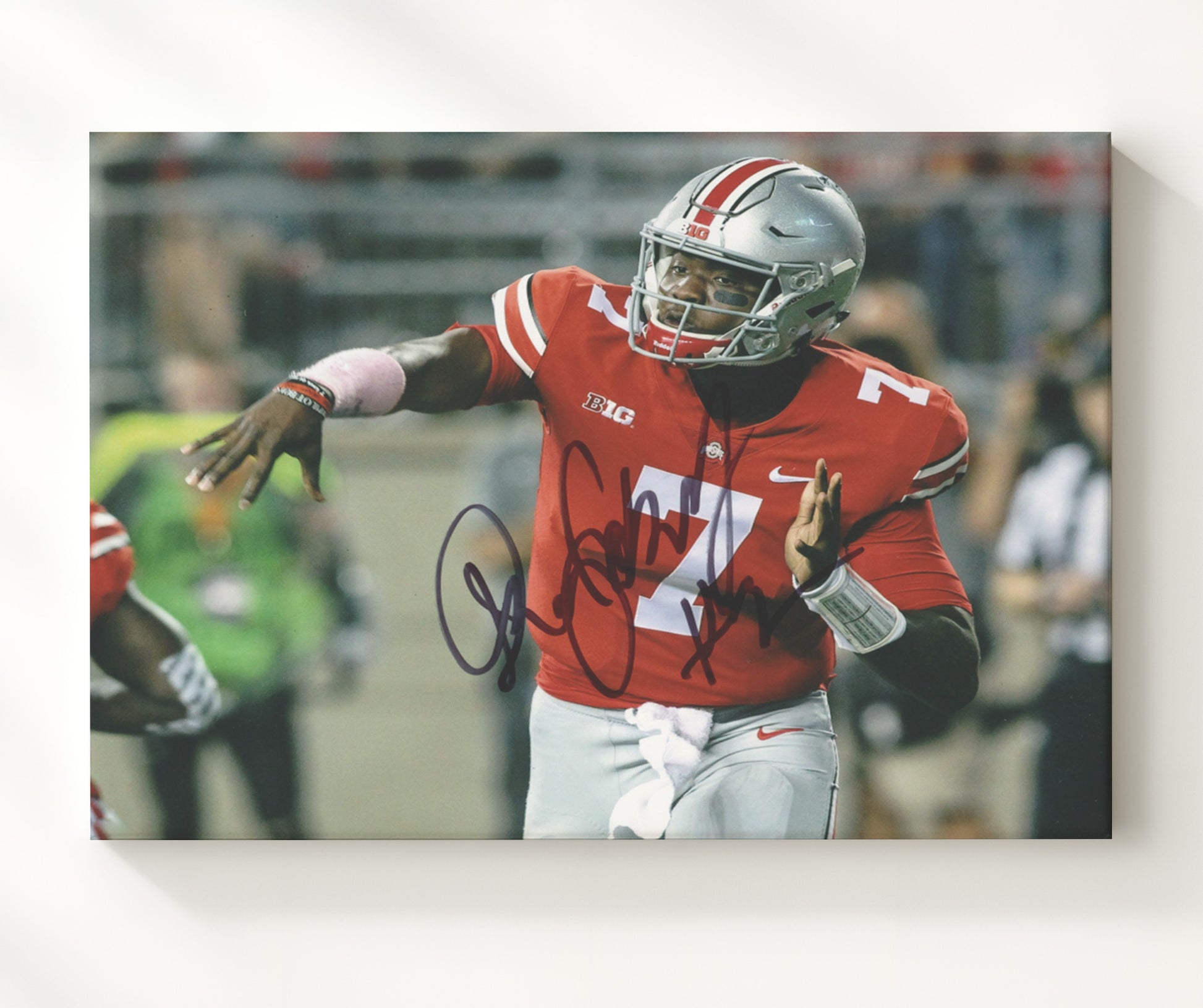Ohio State Football Dwayne Haskins Confident Pose College Football Wall Art 20x24 Canvas wall art print – College Football decor