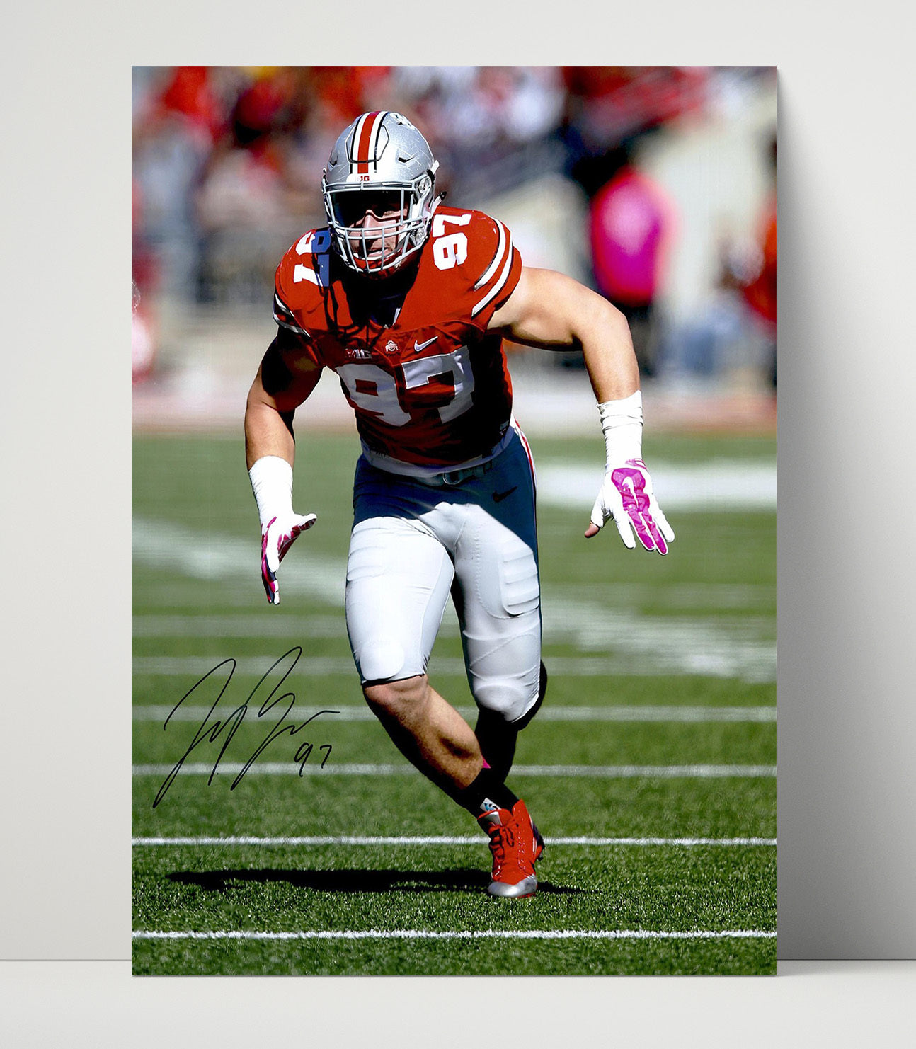 Ohio State Football Joey Bosa Defensive Force College Football Wall Art 16x20 Unframed Print wall art print – College Football decor