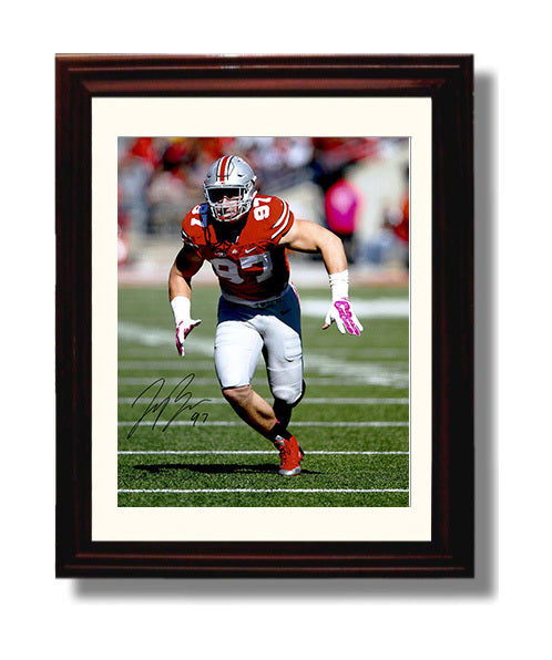 Ohio State Football Joey Bosa Defensive Force College Football Wall Art 8x10 Beveled Frame wall art print – College Football decor