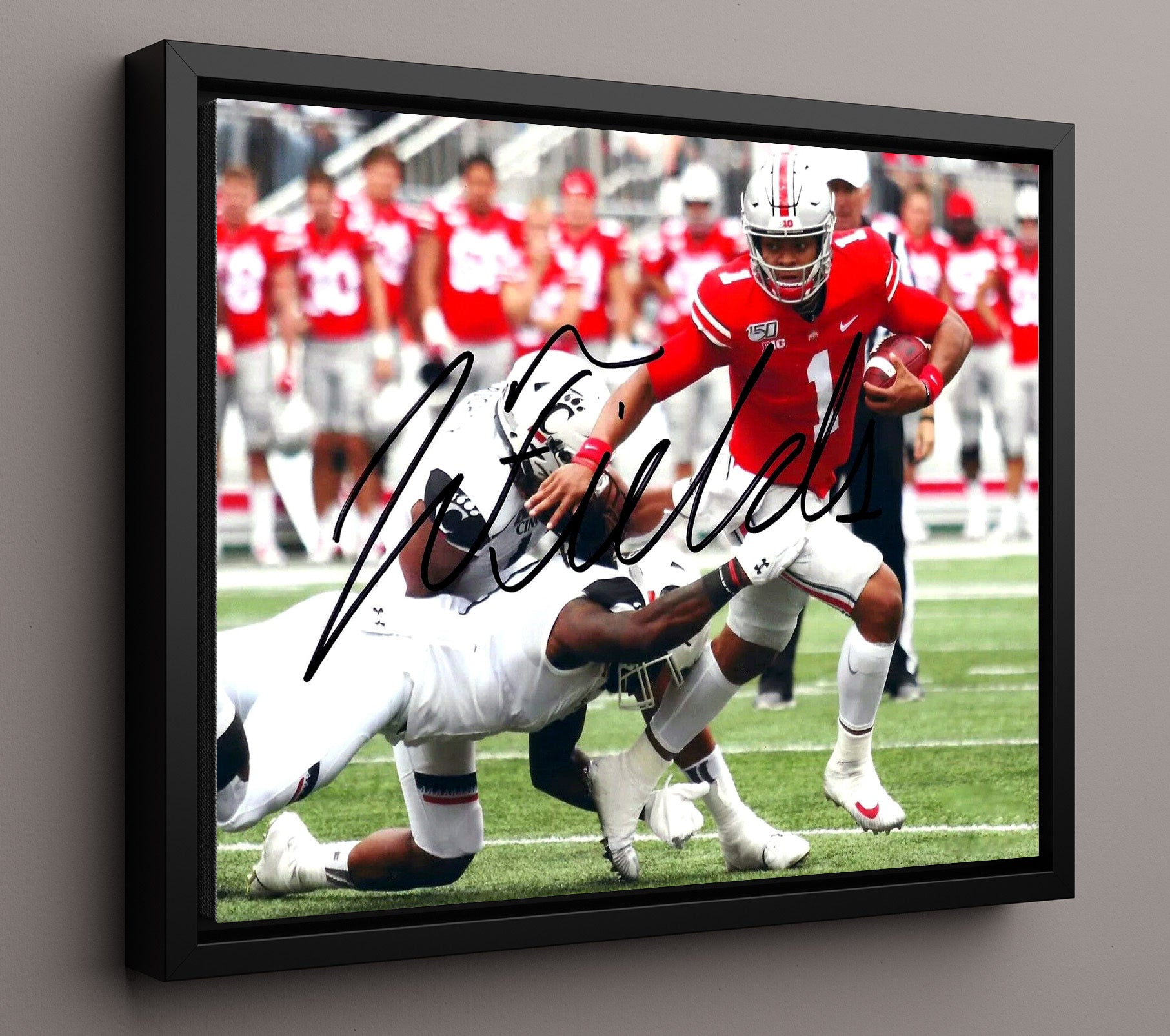 Ohio State Football - Justin Fields Breakaway Run 8x10 Framed Canvas college football wall art