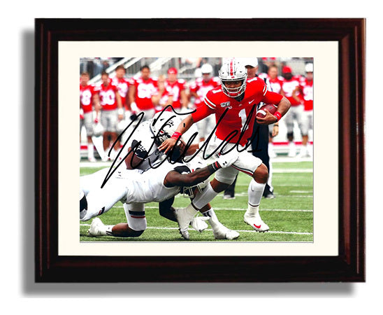 Ohio State Football - Justin Fields Breakaway Run 8x10 Beveled Frame college football wall art