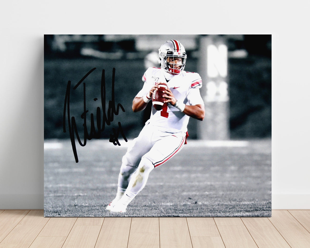 Ohio State Football - Justin Fields QB Dropback Release 8x10 Unframed Print college football wall art