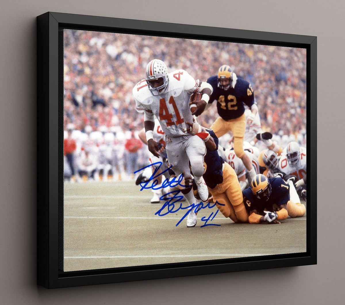 Ohio State Football - Keith Byars Goal Line Pay Dirt Run 8x10 Framed Canvas college football wall art