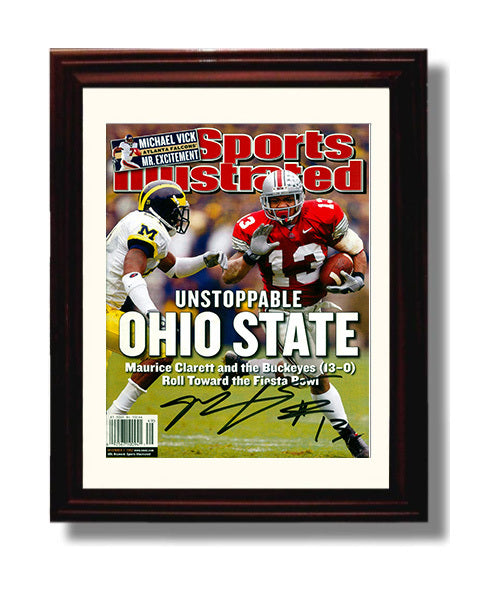 Ohio State Football Maurice Clarett Power Run SI Cover 2002 College Football Wall Art 8x10 Beveled Frame wall art print – College Football decor