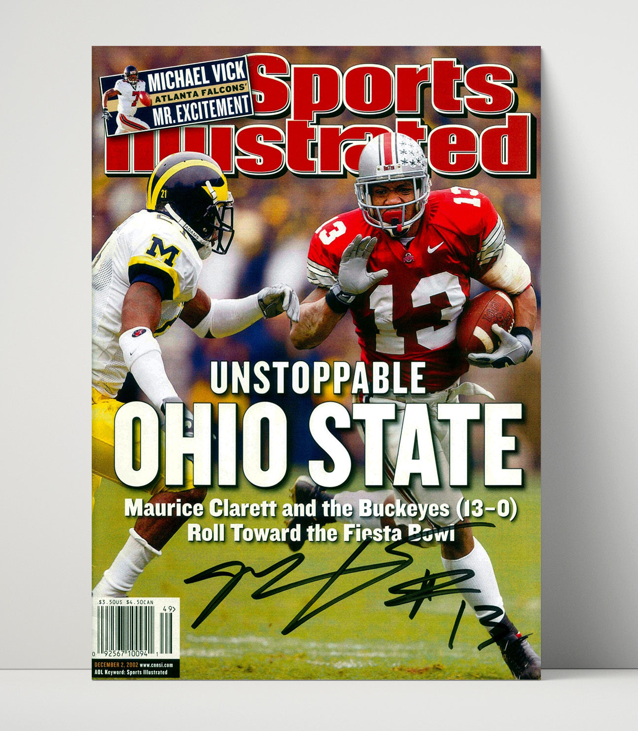 Ohio State Football Maurice Clarett Power Run SI Cover 2002 College Football Wall Art 16x20 Unframed Print wall art print – College Football decor
