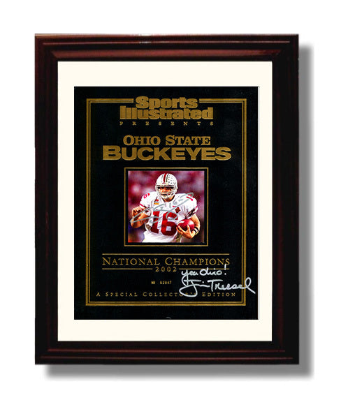 Ohio State Football National Champions 2002 Scarlet Glory Cover College Football Wall Art 8x10 Beveled Frame wall art print – College Football decor