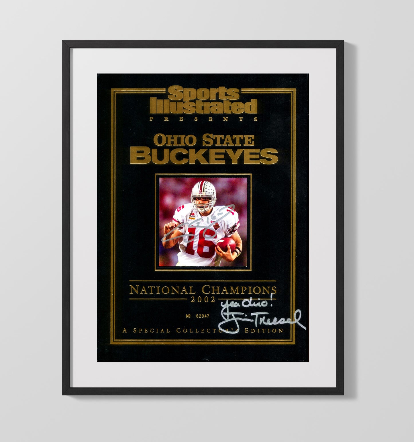 Ohio State Football National Champions 2002 Scarlet Glory Cover College Football Wall Art 16x20 Gallery Frame wall art print – College Football decor