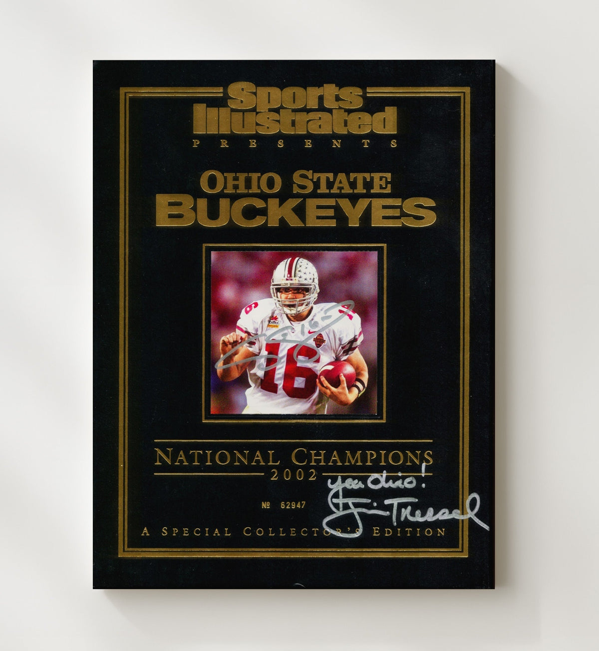 Ohio State Football - National Champions 2002 Scarlet Glory Cover 8x10 Canvas college football wall art