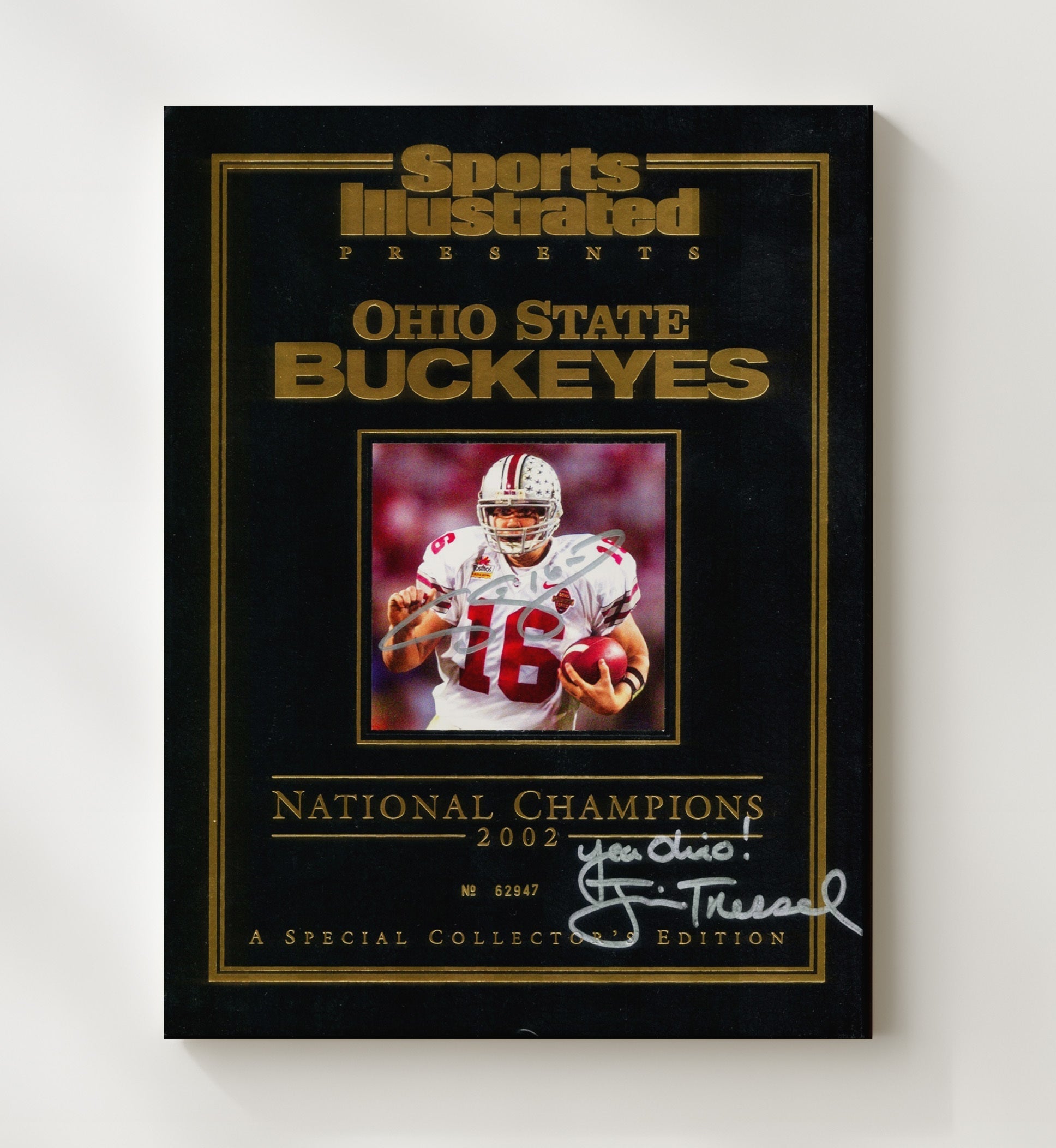 Ohio State Football - National Champions 2002 Scarlet Glory Cover 8x10 Canvas college football wall art