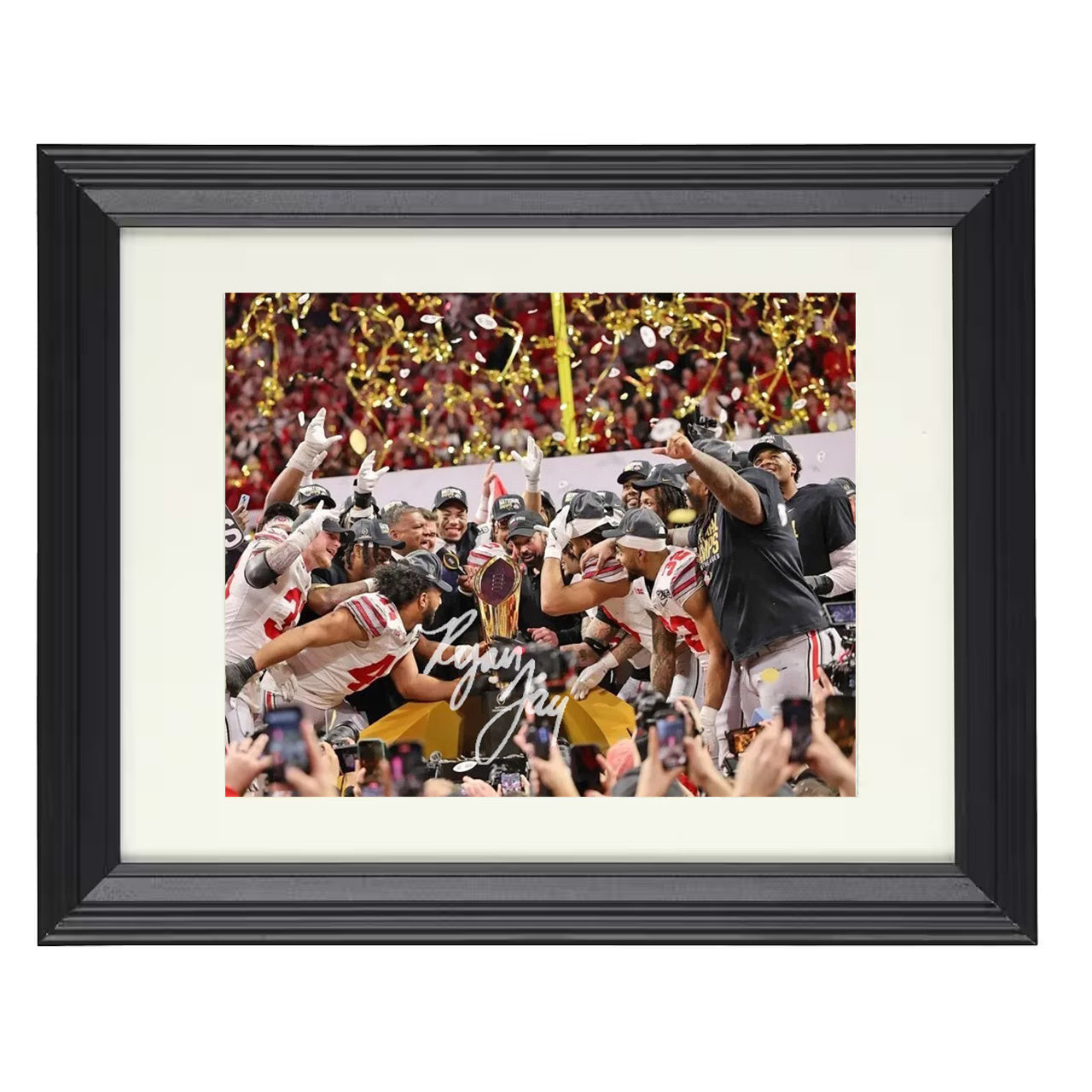 Ohio State National Championship Celebration Trophy 2015 8x10 black beveled frame college football wall art