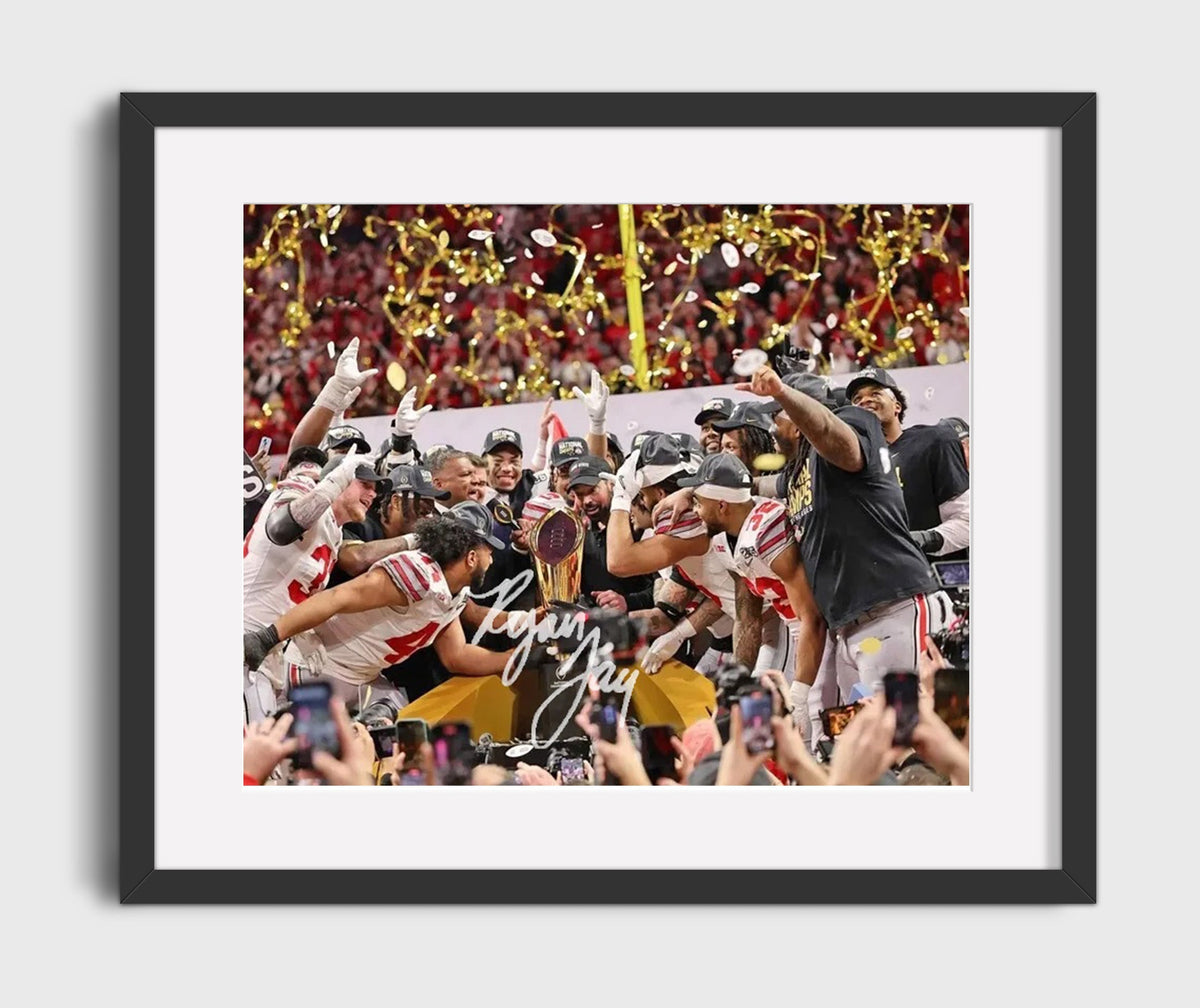 Ohio State Football - National Championship Celebration Trophy 2015 8x10 Gallery Frame college football wall art