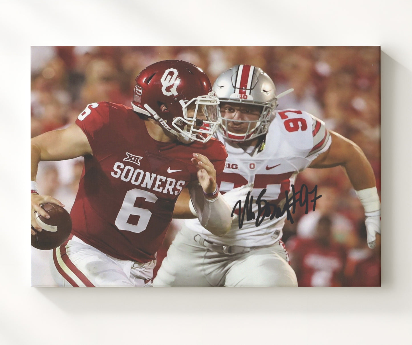 Ohio State Football - Nick Bosa Pass Rush Pressure 8x10 Canvas college football wall art