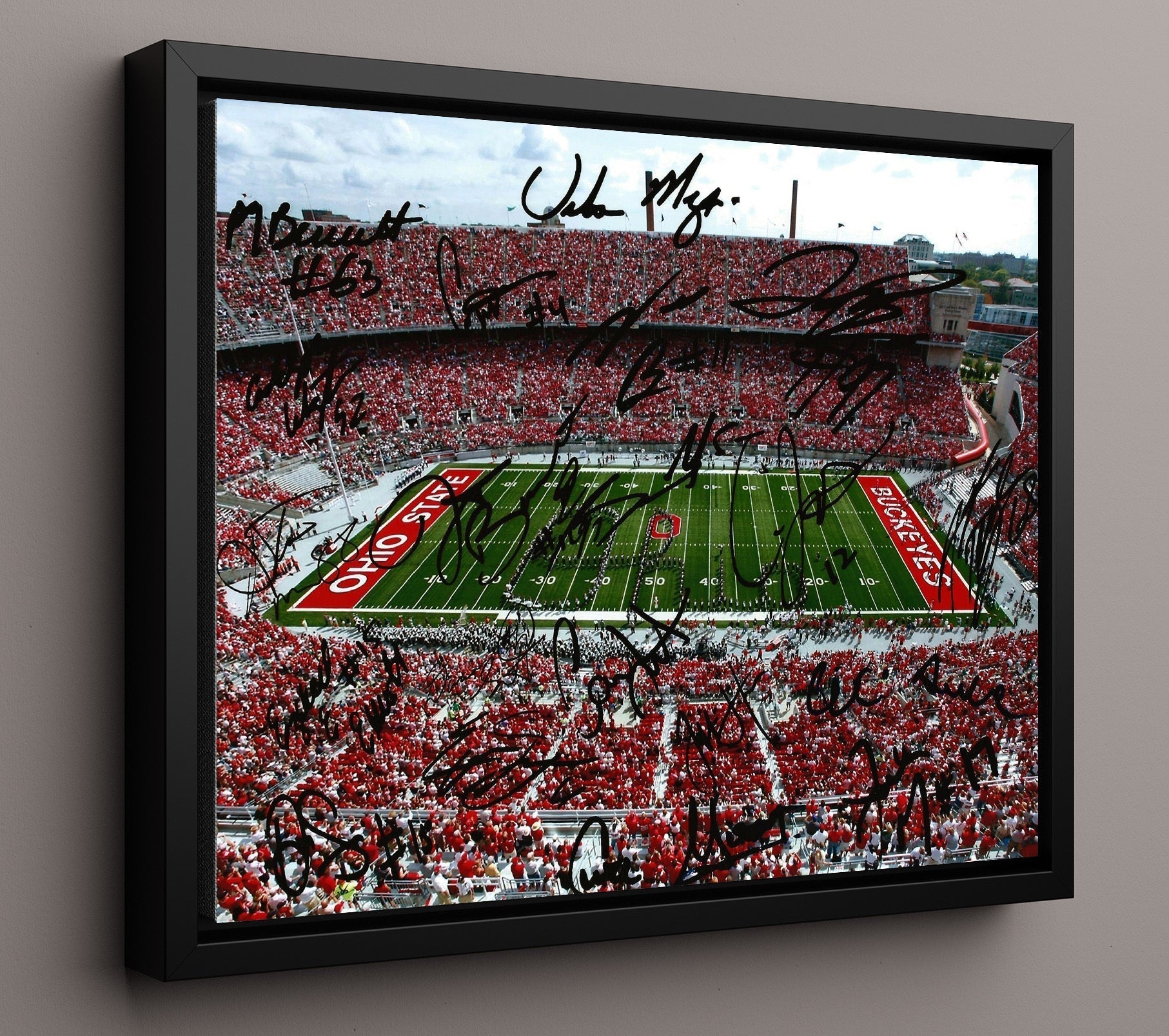 Ohio State Football - Ohio Stadium Packed Crowd Field View 8x10 Framed Canvas college football wall art