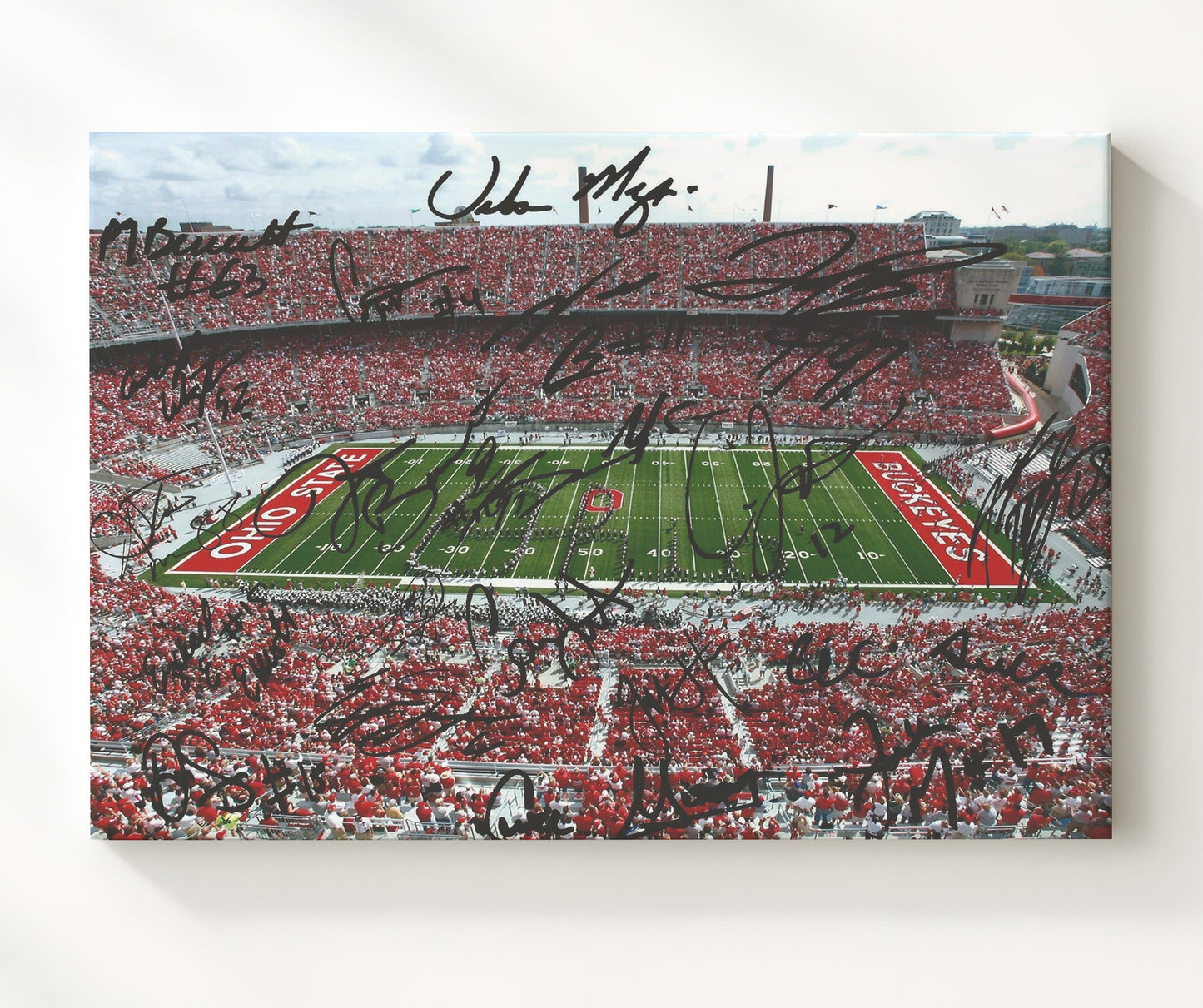Ohio State Football - Ohio Stadium Packed Crowd Field View 8x10 Canvas college football wall art
